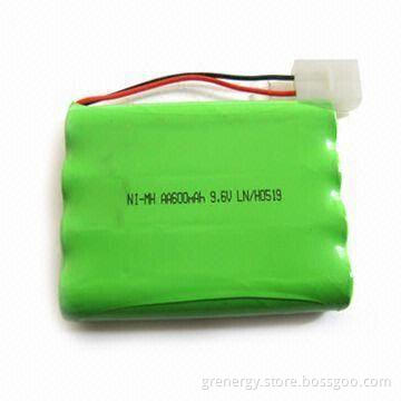 AA NiMH Battery Pack with 9.6V Nominal Voltage and 600mAh Capacity, Suitable for Lamp Products